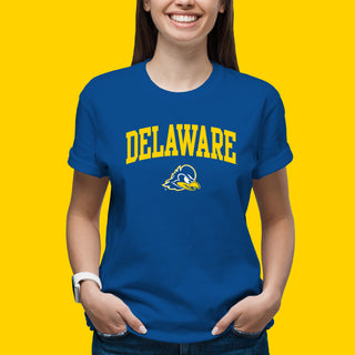 Delaware Blue Hens Arch Logo T Shirt - Royal