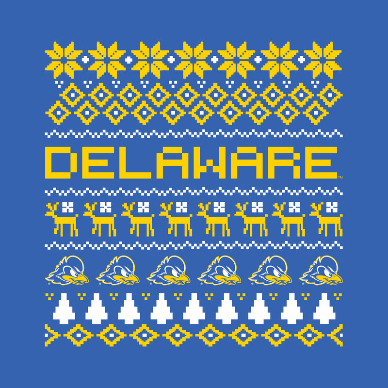 Delaware Blue Hens Holiday Ugly Sweater Crewneck Sweatshirt - Royal