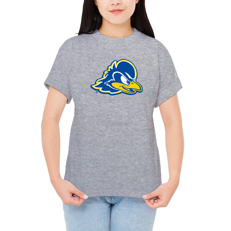 Delaware Blue Hens Primary Logo T Shirt - Sport Grey