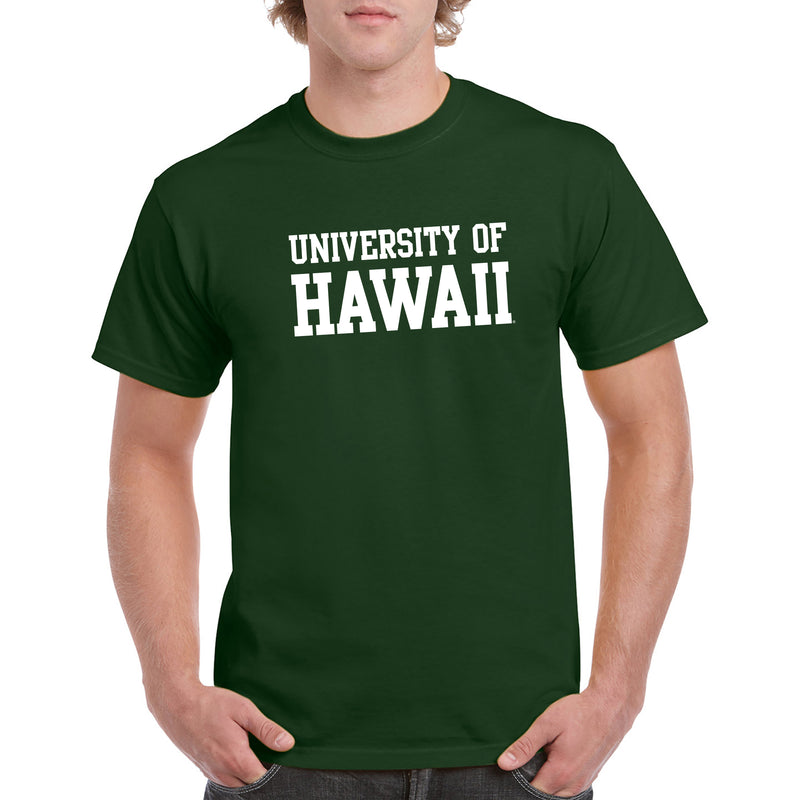 University of Hawaii Rainbow Warriors Basic Block Cotton T-Shirt - Forest