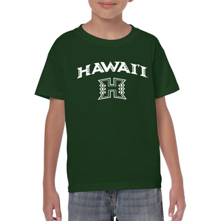 University of Hawaii Rainbow Warriors Arch Logo Cotton Youth T-Shirt - Forest