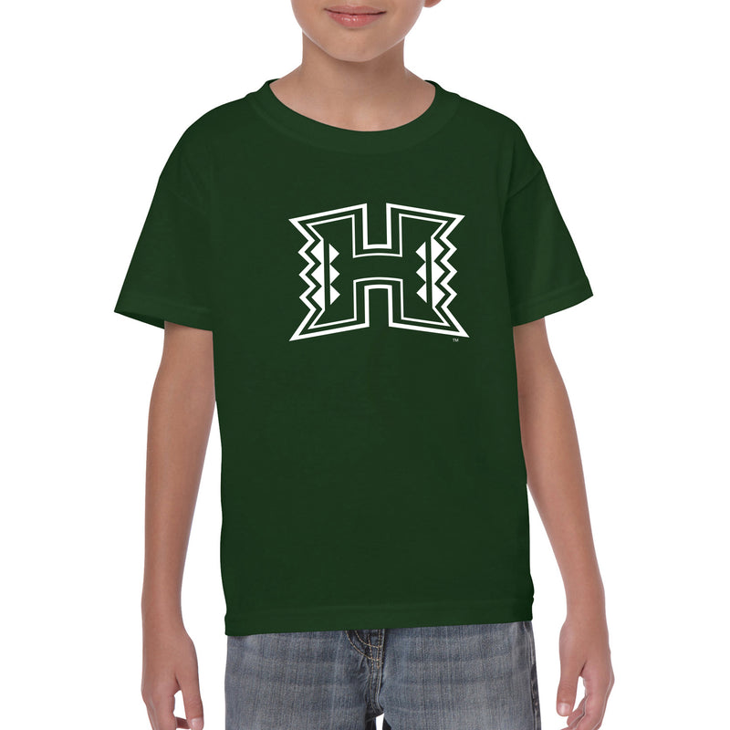 University of Hawaii Rainbow Warriors Primary Logo Cotton Youth T-Shirt - Forest