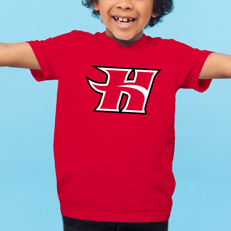 Hawaii Hilo Vulcans Primary Logo Youth T Shirt - Red