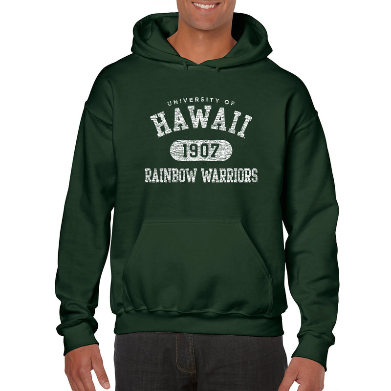 University of Hawaii Rainbow Warriors Athletic Arch Cotton Hoodie - Forest