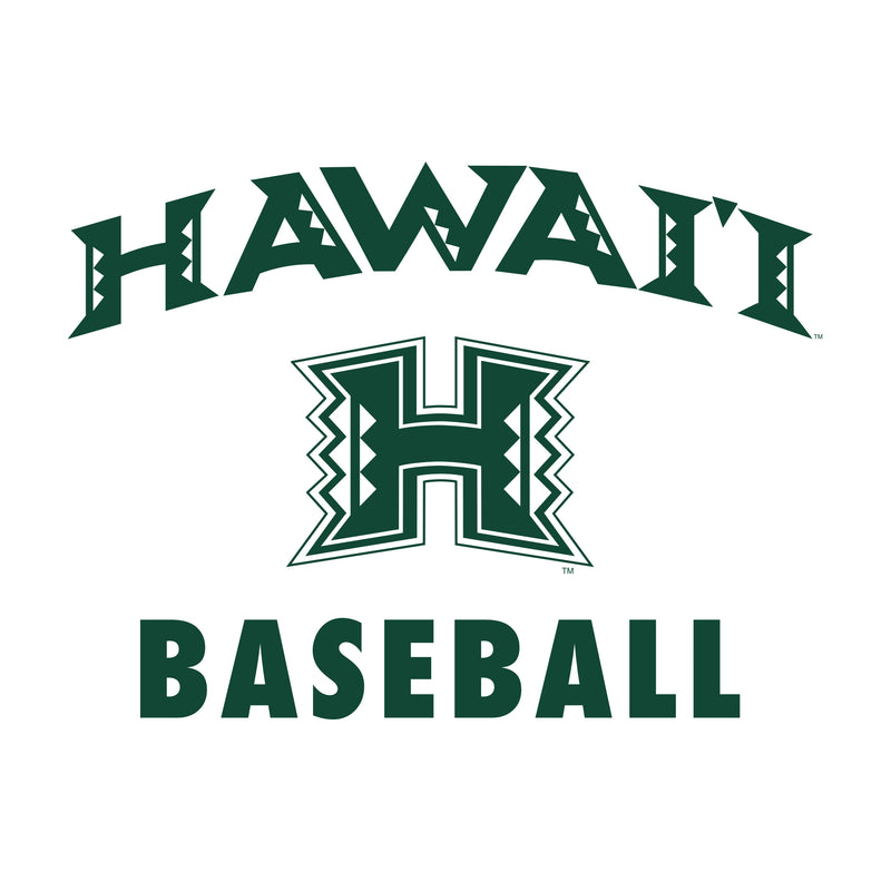 Hawaii Rainbow Warriors Arch Logo Baseball T Shirt - White