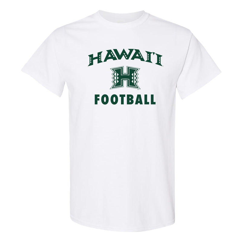 Hawaii Rainbow Warriors Arch Logo Football T Shirt - White