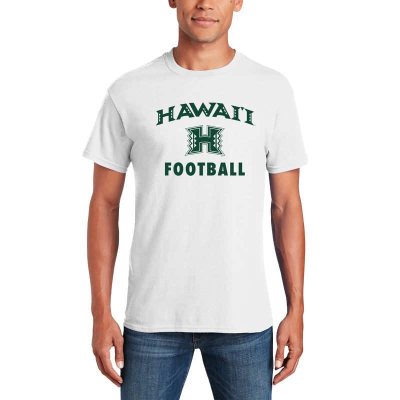 Hawaii Rainbow Warriors Arch Logo Football T Shirt - White