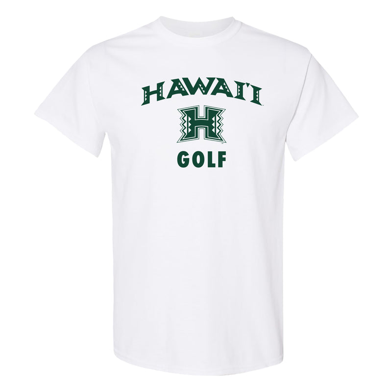 Hawaii Rainbow Warriors Arch Logo Golf T Shirt - White