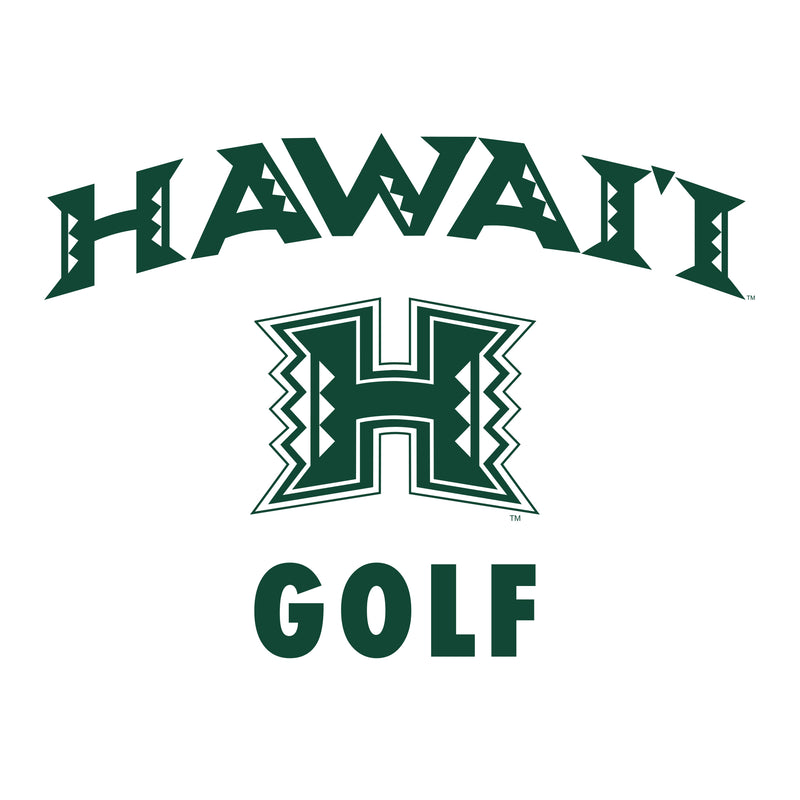 Hawaii Rainbow Warriors Arch Logo Golf T Shirt - White