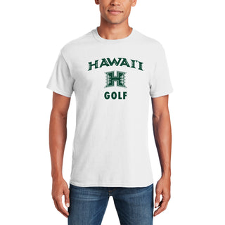 Hawaii Rainbow Warriors Arch Logo Golf T Shirt - White