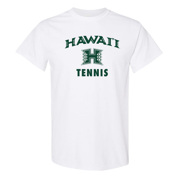 Hawaii Rainbow Warriors Arch Logo Tennis T Shirt - White