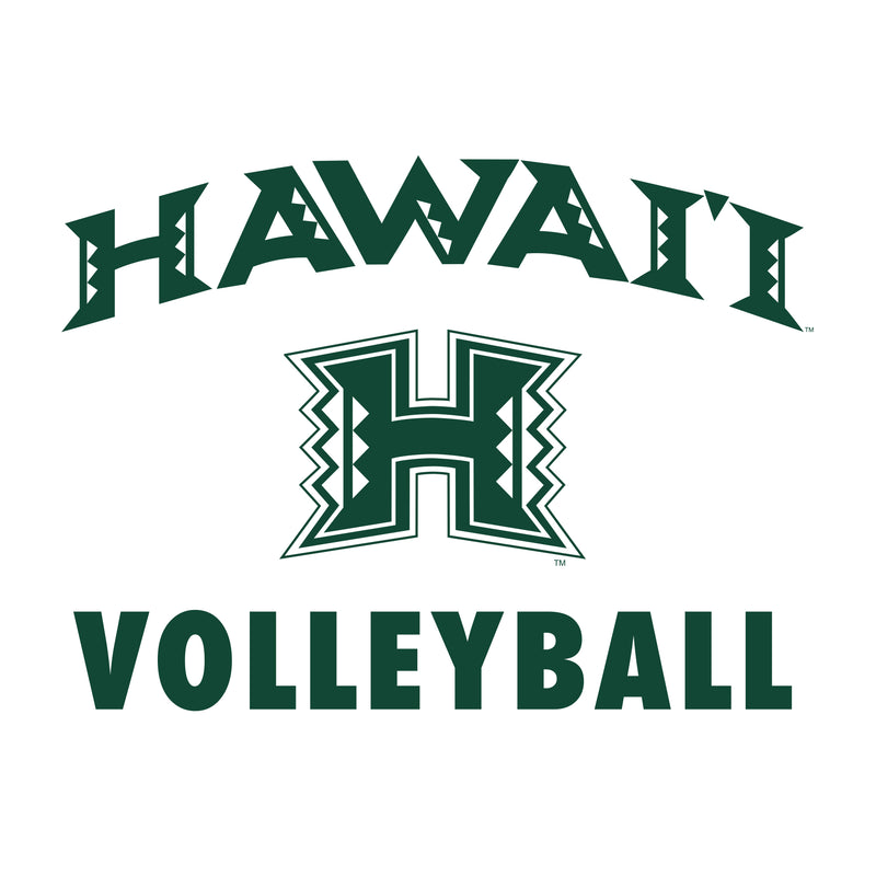 Hawaii Rainbow Warriors Arch Logo Volleyball T Shirt - White