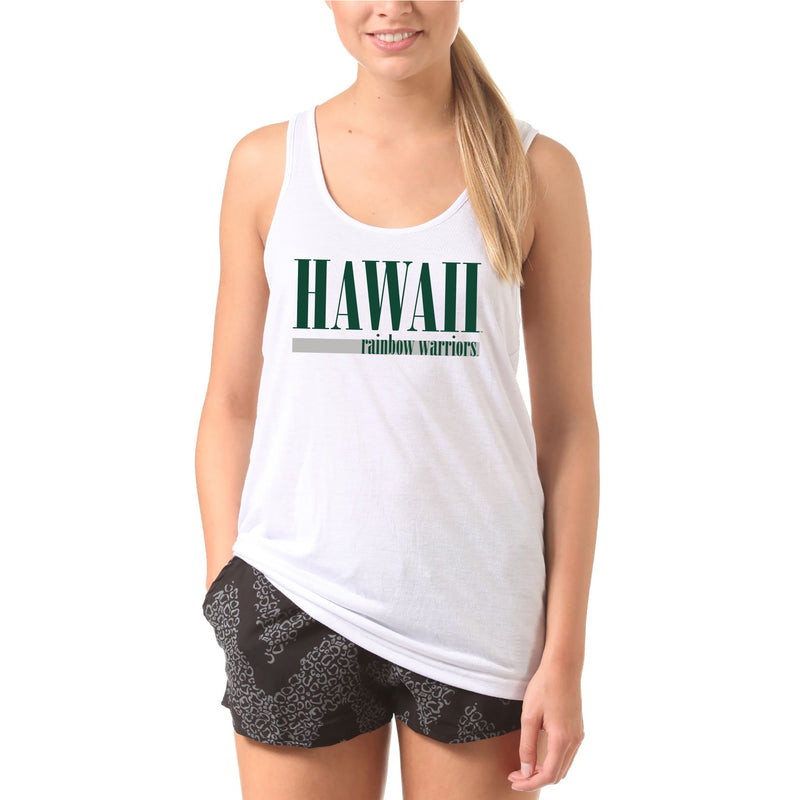 University of Hawaii Rainbow Warriors Boldline Basic Cotton Tank Top - White