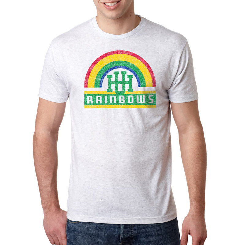 Hawaii Rainbow Warriors Vintage Rainbow Triblend T Shirt - Heather White