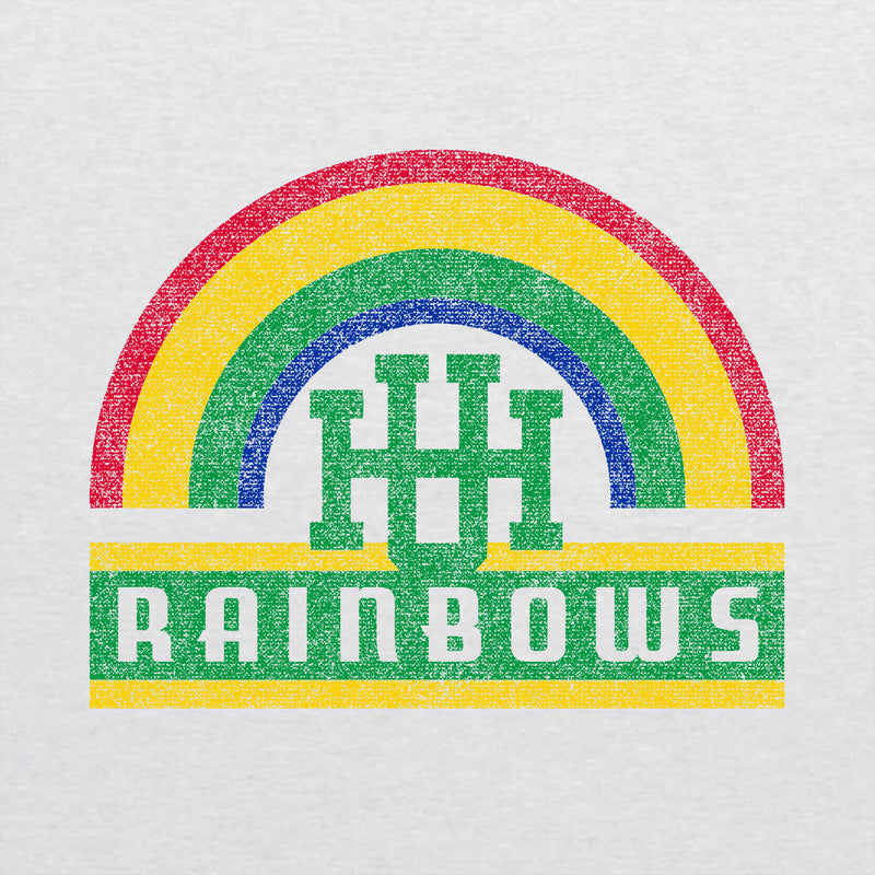 Hawaii Rainbow Warriors Vintage Rainbow 3/4-Sleeve Raglan - Htr White/Vtg Black