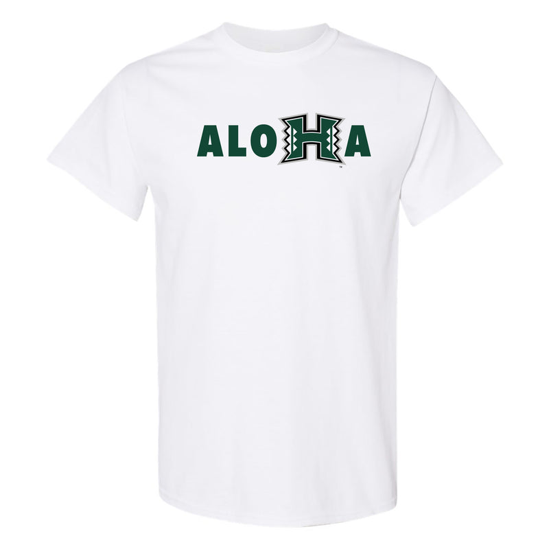 Hawaii Manoa Rainbow Warriors ALOHA T Shirt - White
