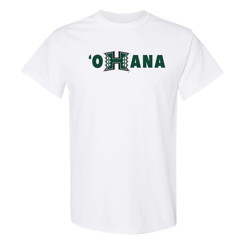 Hawaii Manoa Rainbow Warriors OHANA T Shirt - White