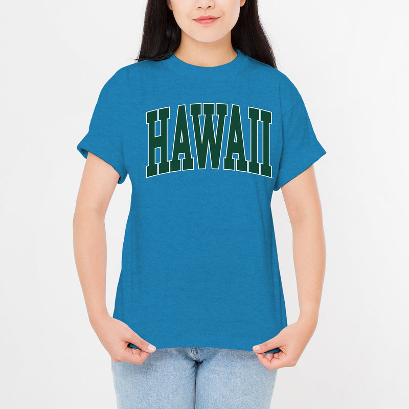 Hawaii Rainbow Warriors Mega Arch T-Shirt - Heather Sapphire