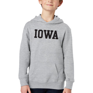 Iowa Hawkeyes Basic Block Youth Hoodie - Sport Grey