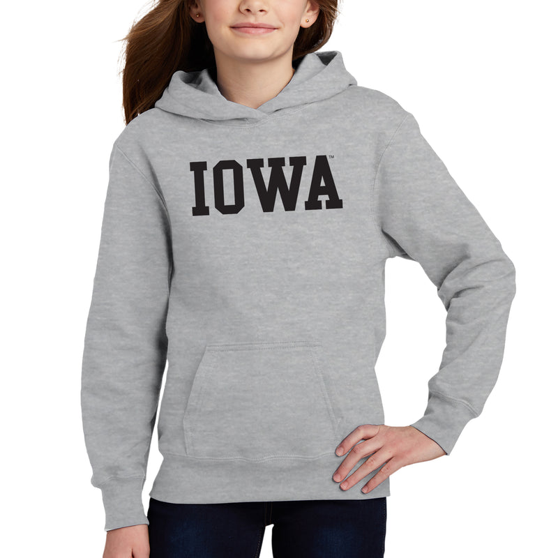 Iowa Hawkeyes Basic Block Youth Hoodie - Sport Grey