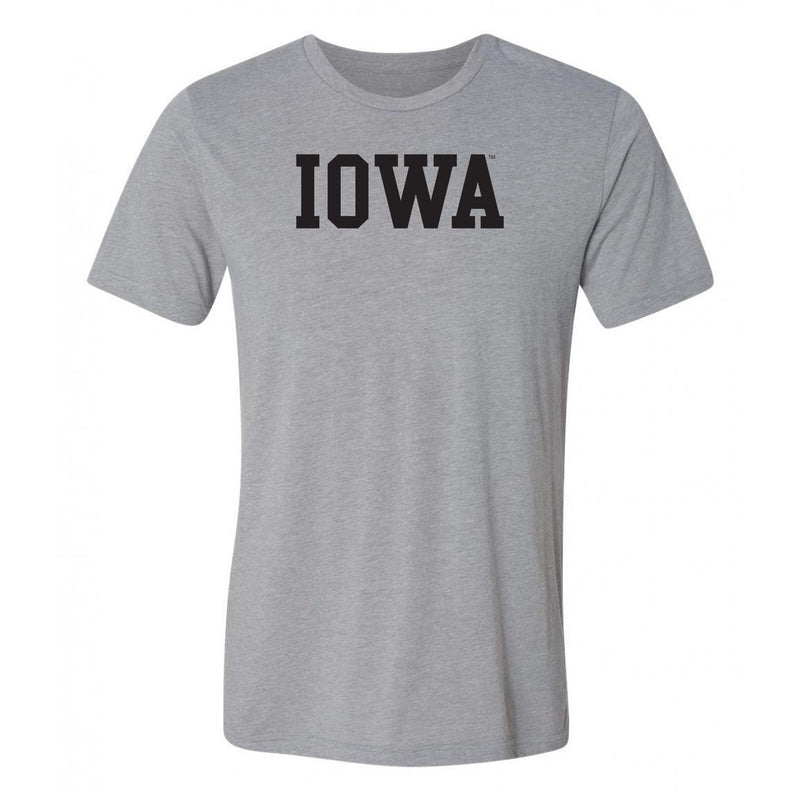 Iowa Hawkeyes Basic Block Triblend T-Shirt - Grey Triblend