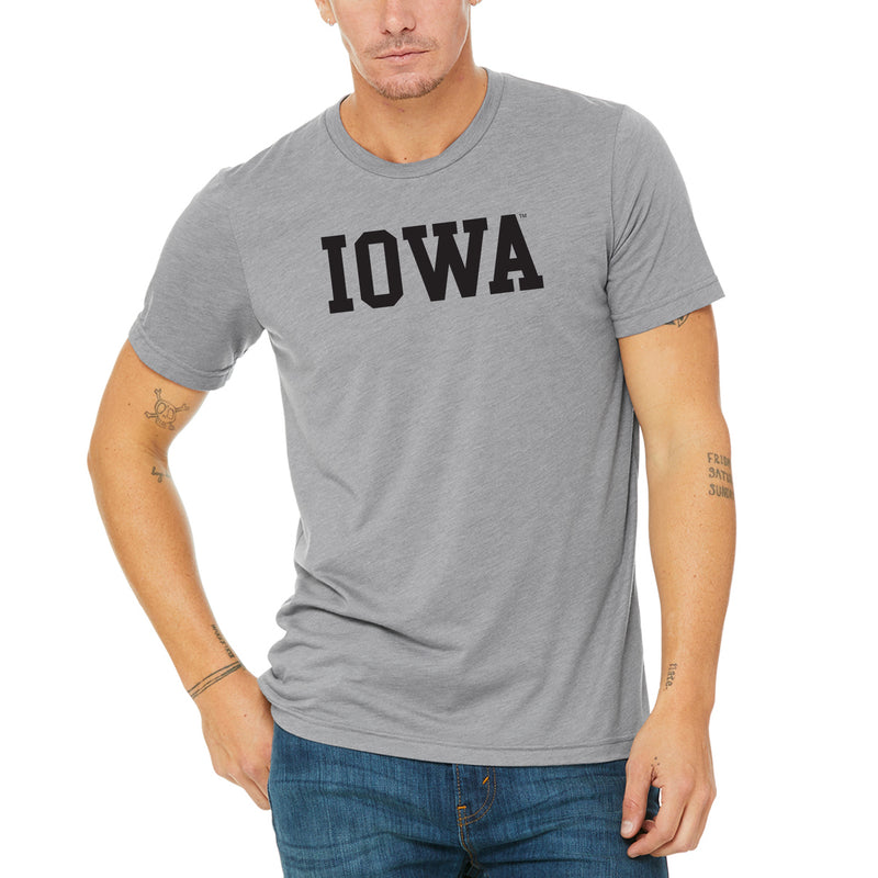 Iowa Hawkeyes Basic Block Triblend T-Shirt - Grey Triblend