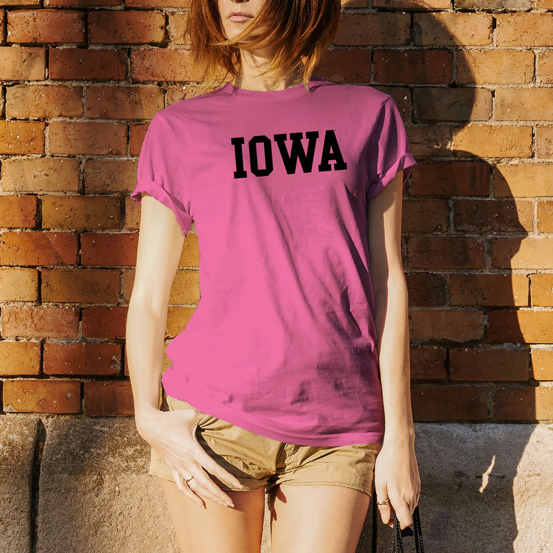 University of Iowa Hawkeyes Basic Block  Short Sleeve T Shirt - Azalea