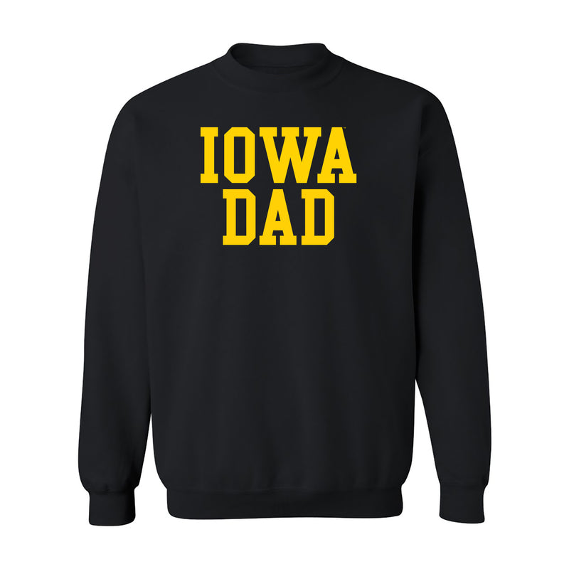 Iowa Hawkeyes Basic Block Dad Crewneck Sweatshirt - Black