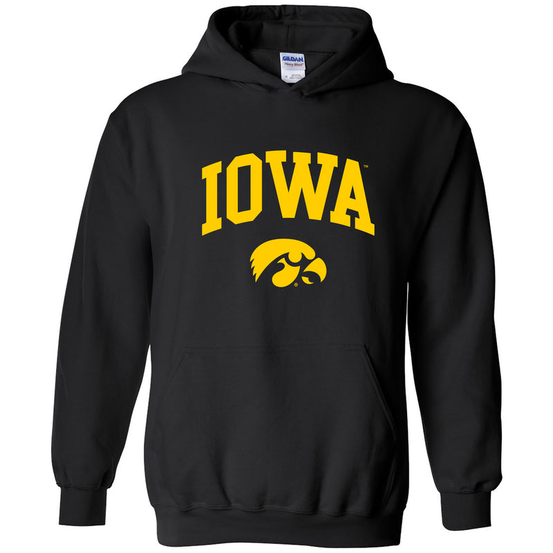 University of Iowa Hawkeyes Arch Logo Heavy Blend Hoodie - Black