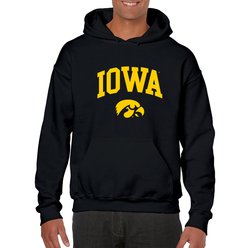 University of Iowa Hawkeyes Arch Logo Heavy Blend Hoodie - Black