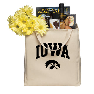 University of Iowa Hawkeyes Arch Logo Port Authority Tote Bag - Natural