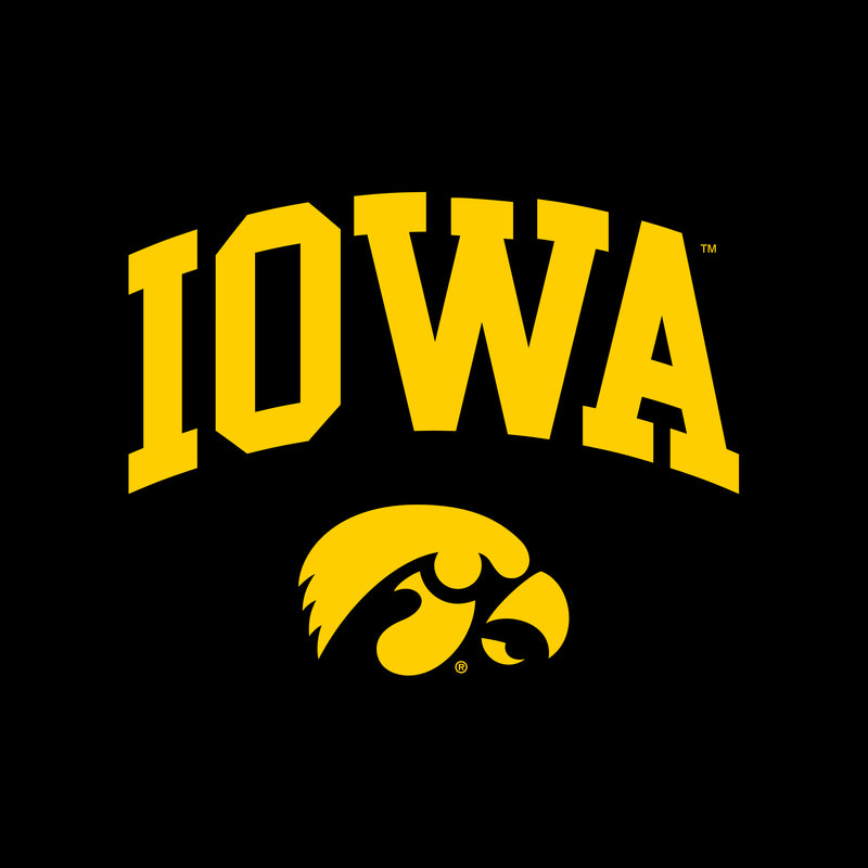 University of Iowa Hawkeyes Arch Logo Cotton Short Sleeve T Shirt - Black
