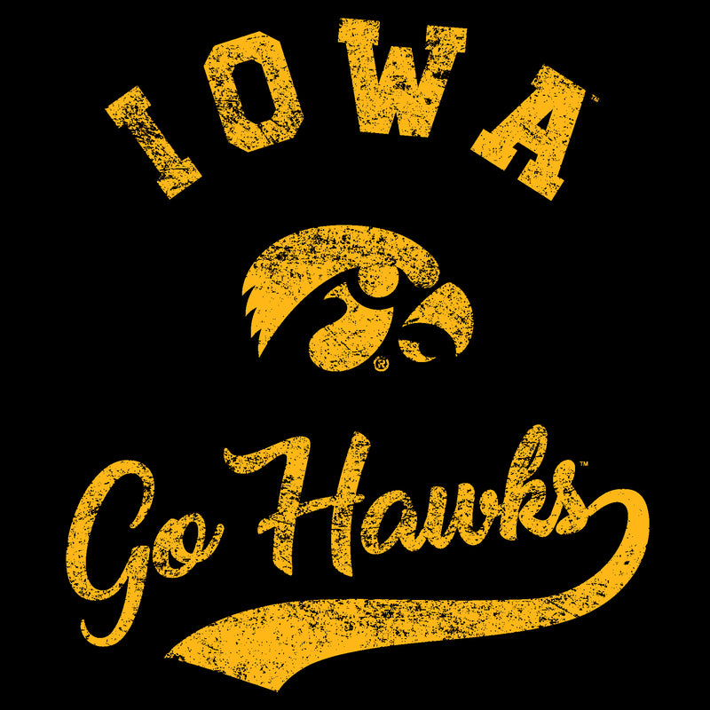 Iowa Retro Script Go Hawks - Black / Heather Charcoal