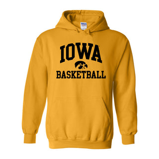 University Of Iowa Hawkeyes Arch Logo Basketball Hoodie - Gold