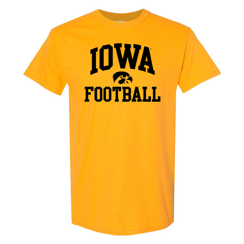 University of Iowa Hawkeyes Arch Logo Football Short Sleeve T Shirt - Gold