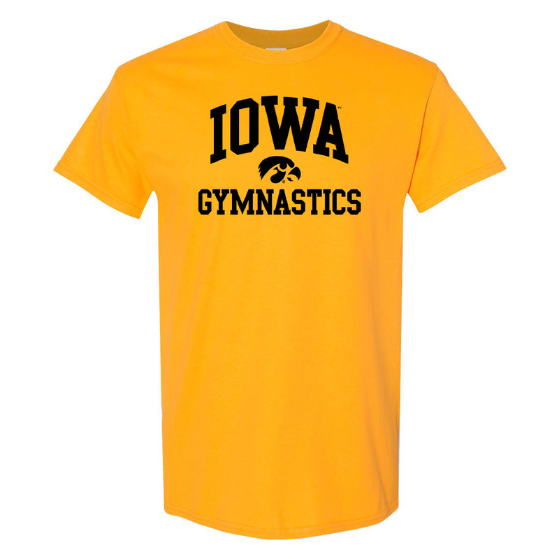 University of Iowa Hawkeyes Arch Logo Gymnastics Short Sleeve T Shirt - Gold