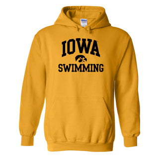 University of Iowa Hawkeyes Arch Logo Swimming Hoodie- Gold