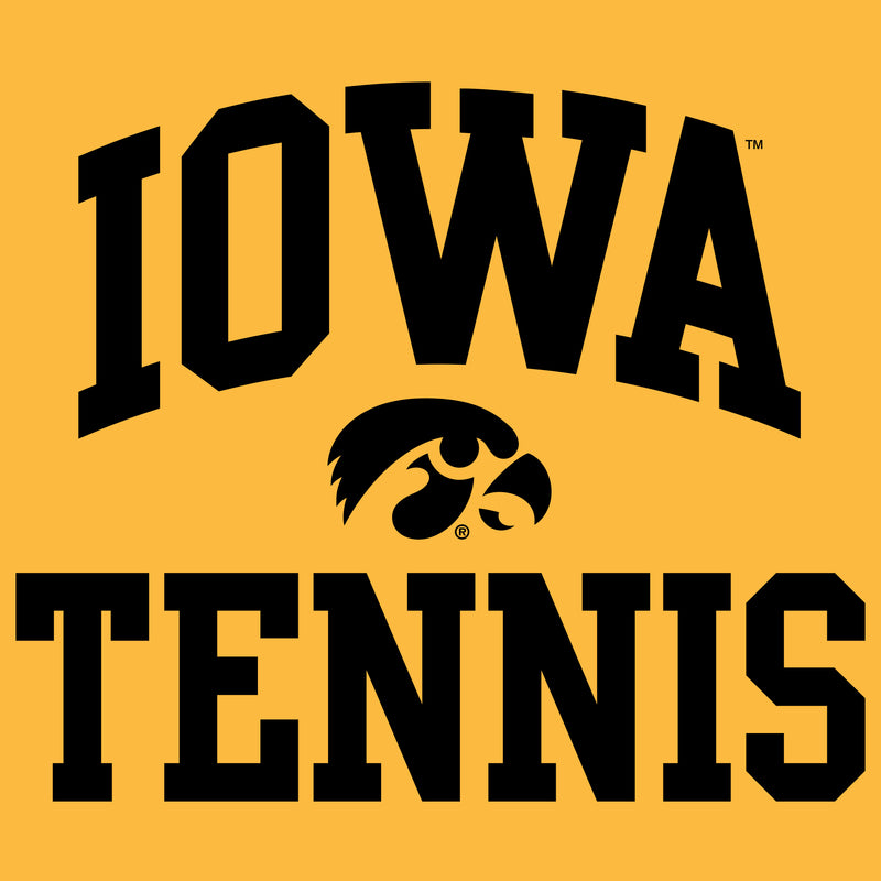 University of Iowa Hawkeyes Arch Logo Tennis Long Sleeve T Shirt- Gold