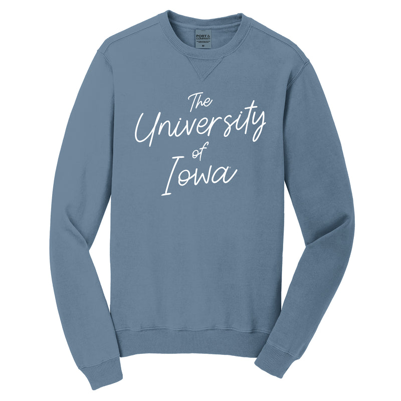 Iowa Sweet Script Crewneck Sweatshirt - Denim Blue