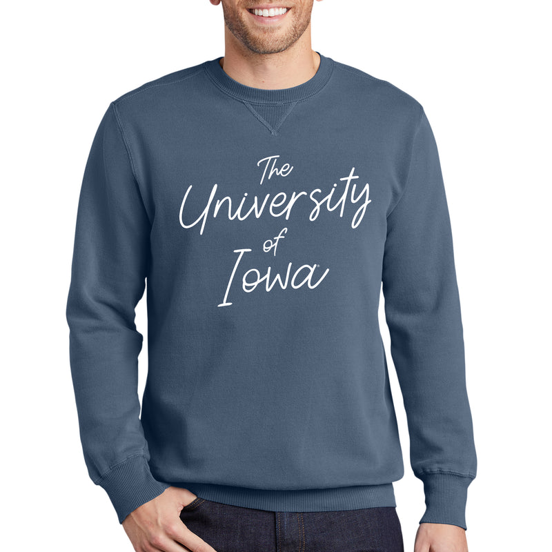Iowa Sweet Script Crewneck Sweatshirt - Denim Blue