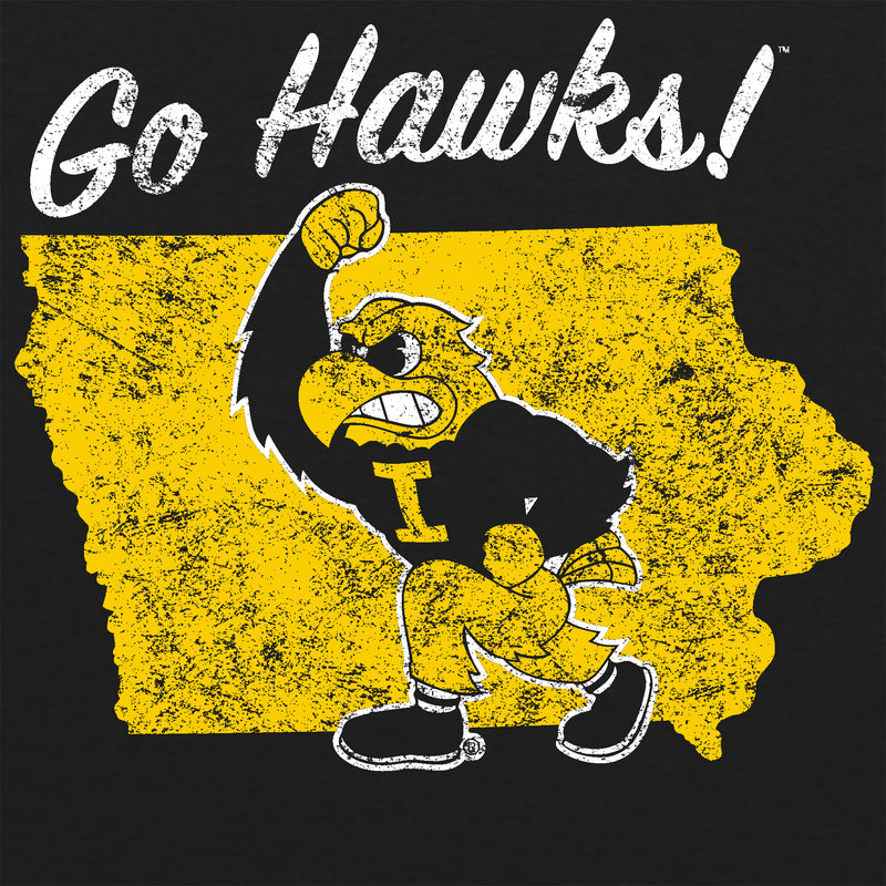 University of Iowa Hawkeyes Silhouette Herky Next Level Short Sleeve T Shirt - Vintage Black