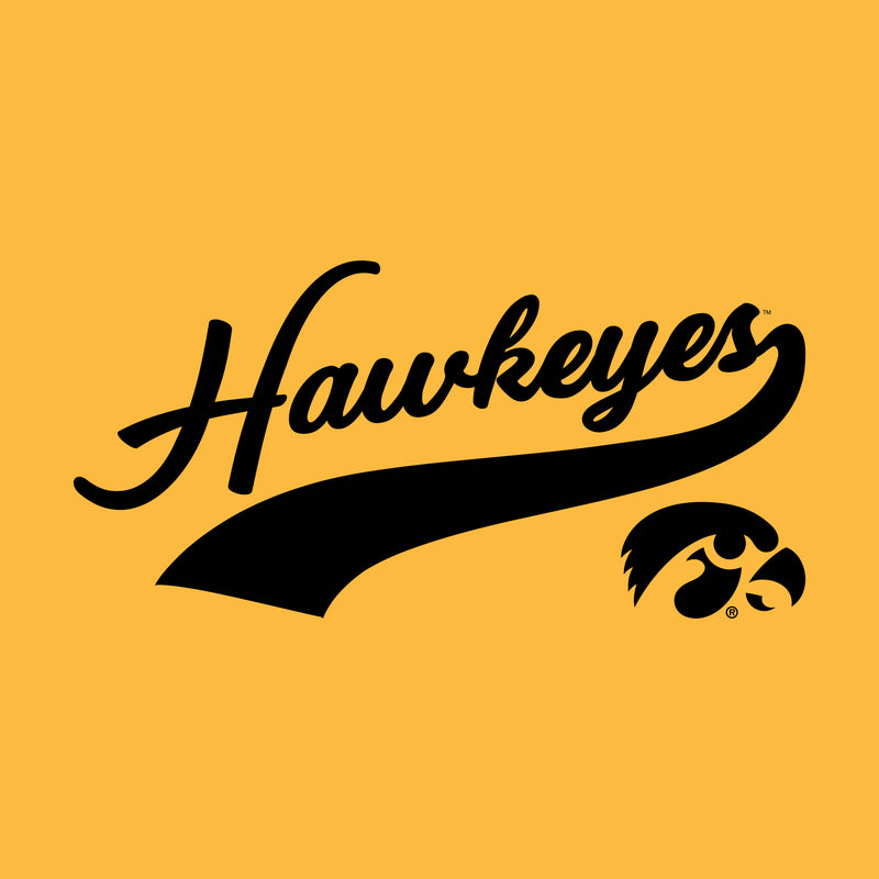 Iowa Hawkeyes Baseball Jersey Script Hoodie - Gold