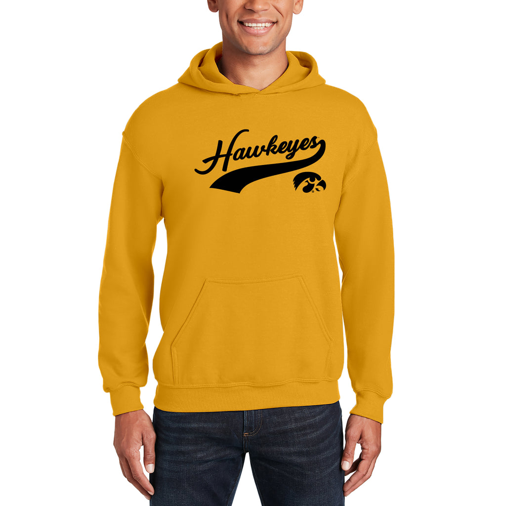 Iowa Hawkeyes Baseball Jersey Script Hoodie - Gold