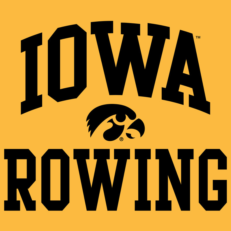 University of Iowa Hawkeyes Arch Logo Rowing Long Sleeve T Shirt- Gold