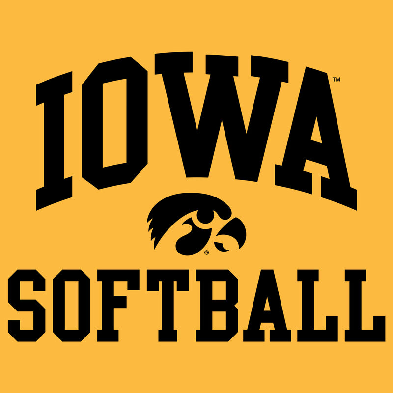 University of Iowa Hawkeyes Arch Logo Softball Long Sleeve T Shirt- Gold