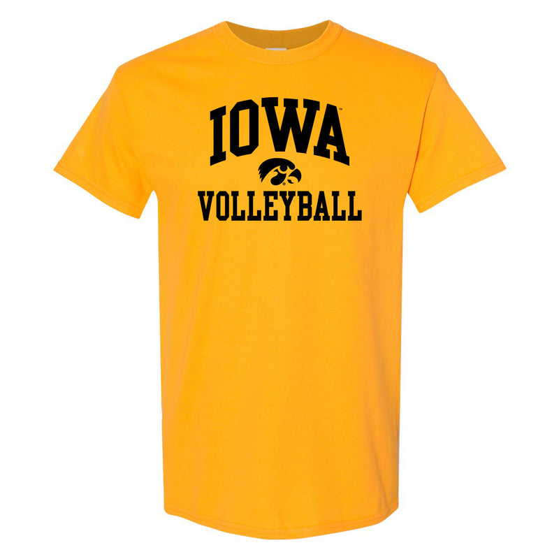University of Iowa Hawkeyes Arch Logo Volleyball Short Sleeve T Shirt - Gold