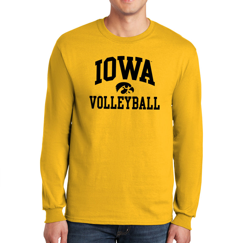 University of Iowa Hawkeyes Arch Logo Volleyball Sleeve T Shirt- Gold