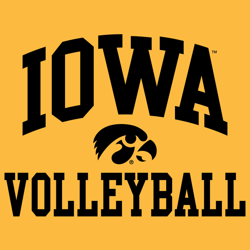 University of Iowa Hawkeyes Arch Logo Volleyball Short Sleeve T Shirt - Gold