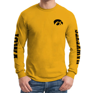 Iowa Hawkeyes Double Sleeve Print Long Sleeve Shirt - Gold