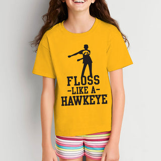 University of Iowa Floss Like a Hawkeye Youth Short Sleeve T Shirt - Gold